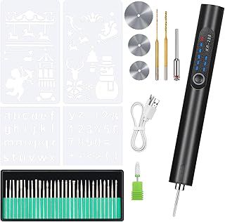 Electric Engraving Pen USB Cordless Rechargeable Engraving Tool Kit 43Pcs Engraver Pen Mini DIY Rotary Engraver Etching Pen for Carving Wood Glass Metal Stone Plastic Nails Jewelry, Black