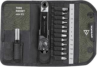 Topeak Unisex Rocket Mini Ex Cycle Torque Wrench Set, Black/Green, 14.5 X 7 X 3 Cm EU