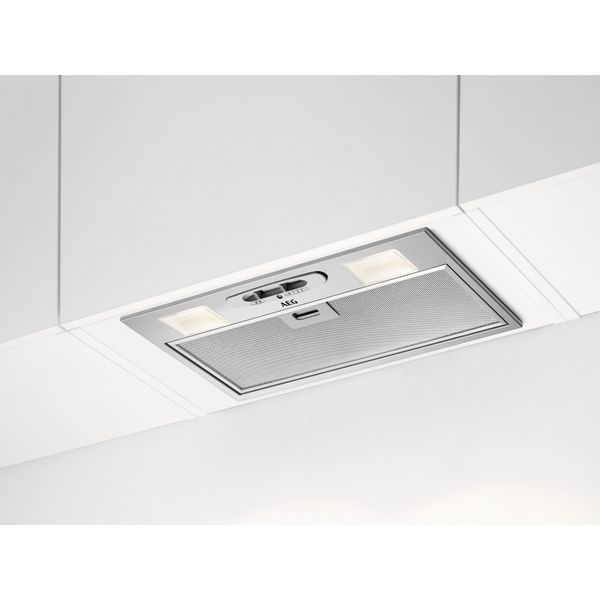 AEG 5000 Series Canopy Cooker Hood, DGX3523S, ExtractionTech, 70cm, LED Lights, 3 Variable Speeds, Washable filter, One Touch Control, Vent Capacity 600 (m³/h) 63 dB, Stainless Steel