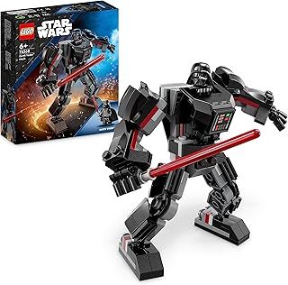 LEGO Star Wars Darth Vader Mech, Buildable Action Figure Model with Jointed Parts, Minifigure Cockpit and Large Red Lightsaber, Collectible Toy for Kids, Boys, Girls Aged 6 and Up 75368