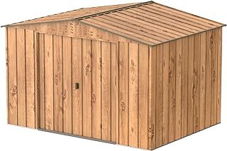 Duramax TOP Shed 10 x 8 (7.83 m2) Metal Garden Storage Shed, Made of Hot-Dipped Galvanized Steel, Strong Reinforced Roof Structure, Maintenance-Free & Weatherproof Metal Garden Shed, Woodgrain