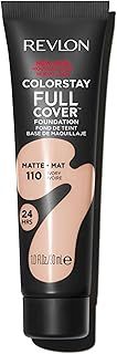 Revlon ColorStay Full Cover Longwear Matte Foundation, Heat & Sweat Resistant Lightweight Face Makeup, Ivory (110), 30ml