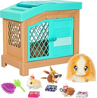 Little Live Pets 26410 Soft, Interactive Mama Guinea Pig and her Hutch, and her 3 Surprise Babies. 20+ Sounds & Reactions. Batteries Included. for Kids Ages 4+,7.8 x 11.93 x 11.38 inches