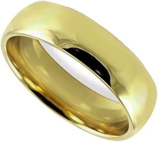 9ct Gold Filled Anniversary Wedding Engagement Tungsten Ring Gift for Men, Women, Couples, Unisex Width 6mm