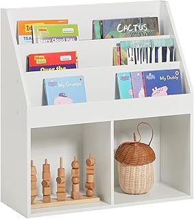 SoBuy Children Kids Bookcase Bookshelf Toy Shelf Storage Display Shelf White W73 x D30 x H80cm KMB01-W