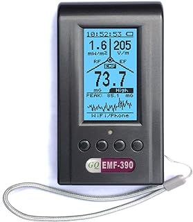Advanced EMF Meter GQ EMF-390 3-in-1 EMF ELF RF Meter, 5G Cell Tower Smart Meter WiFi Signal Detector RF up to 10GHz with Data Logger and 2.5Ghz Spectrum Analyzer