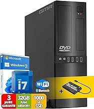 Desktop PC with Intel i7 8-Thread 4.00 GHz | 32GB DDR3 | 1000GB SSD | DVD±RW | Smart ID Card Reader 5-in-1 | USB3 | WiFi 600 and Bluetooth 5 | Windows 11 Professional 64-Bit | Multimedia Computer