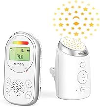 VTech AM706-1W Baby Monitor with Long Range, up to 1,000ft, Audio Baby Monitor with Clear Sound, 2-Way Audio Talk, Baby Monitor with Vibrating Sound Alert, Glow-on-Ceiling Night Light