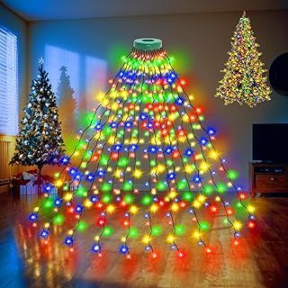 Christmas Tree Lights, 2m 16 Strands 400LED String Lights With Memory Timer for Indoor Outdoor Decoration - Waterproof Fairy Lights 8 Modes