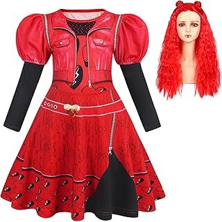 Rise of Red Costume Descendants Fancy Dress Girls Word Book Day Costumes for Girls Red Dress Descendants Dressing up