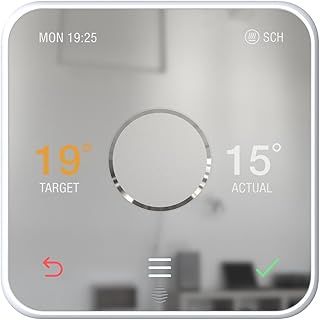 Hive Thermostat for Heating (Combi Boiler) with Hive Hub - Energy Saving Thermostat – to highlight the boiler needed is a combi boiler, Black,chrome