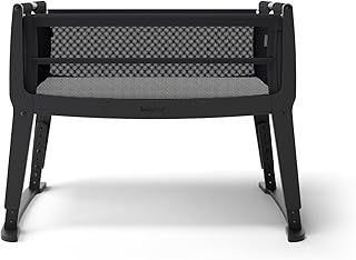 SnuzPod Studio Next to Me Crib - Portable Lightweight Baby Bed with Zip-Down Wall, 3D Breathable Mattress, 6 Height Settings and Comfort Incline Mode - Ideal Home and Travel Cot with Wheels, Brooklyn