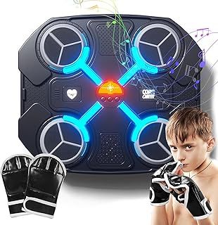 CaiDi TOYS Music Boxing Machine, Wall Mounted Punching Pad Game for Kids & Adults Home Workout, Black
