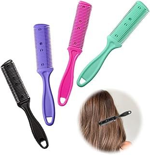 4 PCS Hair Razor Comb Double Sided Hair Trimming Comb，Hair Cutting Razors Comb Thinning Trimmer，Hairdresser Comb for Hair Cutting and Styling