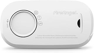 FireAngel Carbon Monoxide Alarm and Detector - FA3313 10-Year Sensor Life CO Alarm for Home with 1-Year Replaceable Batteries - Travel, Portable Carbon Monoxide Detector - CO Detector Monitor - White