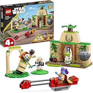 LEGO Star Wars Tenoo Jedi Temple Set with Master Yoda, Lightsabers, Droïd Figure and Speeder Bike, Building Toy for Kids, Boys, Girls 4 Plus Years Old 75358