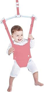 Baby Door Jumper, Baby Exerciser with Door Clamp, Bounce Spring, Length Adjustable Baby Hanging Swing Jump Bouncer for Infant Toddler 6-24 Months,Pink