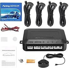 Car Rear Reversing Radar Kit with 4 Parking Sensors, Audible Warning - Black