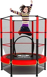 55" Rebounder Trampoline for Toddlers, Kids with Safety Enclosure Net, Bungee, Anti-Skid Pad & Steel Frame, Indoor & Outdoor Kids Trampoline - Mini Trampoline from Age 1 to 11 Childern
