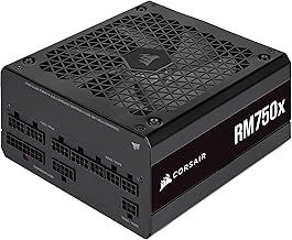 Corsair RM750x 80 PLUS Gold Fully Modular ATX 750 Watt Power Supply (135 mm Magnetic Levitation Fan, Wide Compatibility, Reliabile Japanese Capacitors, Extremely Fast Wake-from-Sleep) UK - Black