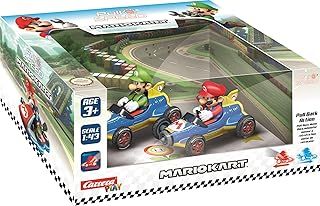 Carrera Pull & SPEED I Mario Kart - Mach8 Twin Pack I Wind-Up Car Racing Car I Pull and Speed Car with Pull-Back Motor I For Boys and Girls from 6 Years & Adults I Racing Track