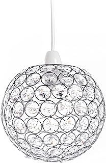 Innoteck Compact Acrylic Spherical Pendant Lampshade - for Dinning Living Room Bedroom Home Restaurants Office Bar Café Lighting Decoration - Chrome