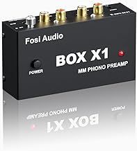 Fosi Audio BOX X1 Phono Preamp for MM Turntables with 3.5MM Headphone and RCA Output, Mini Phono Preamplifier with Power Switch for Phonograph/Record Player, DC 12V Power Adapter Included