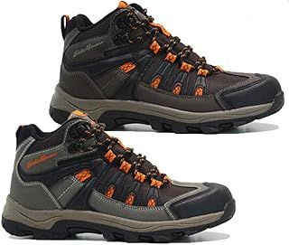 Mens Breathable Hiking Camping Boots - Running Trainers, Ankle | Sturdy Grip, Strong, Durable & Long Lasting | Memory Foam Insole For Comfort & Non Slip | Lightweight | Faux Leather Upper