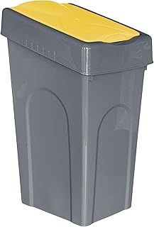 50L Plastic Recycling Bin Rubbish Dustbin Kitchen Garden Recycle Waste Bin With Lid (Yellow, 1)