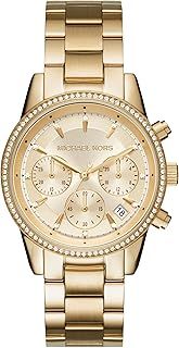 Michael Kors Women's Watch RITZ, 37 mm case size, Quartz Chronograph movement, Stainless Steel strap