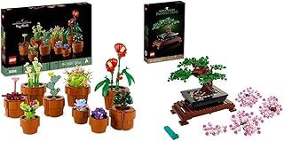 LEGO 10329 Icons Tiny Plants Set, Artificial Flowers in 9 Buildable Teracotta-Coloured Pots & Albero Bonsai, Piante Artificiali, Costruzione in Mattoncini