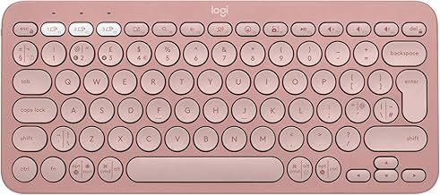 Logitech Pebble Keys 2 K380s, Multi-Device Bluetooth Wireless Keyboard with Customisable Shortcuts,Slim and Portable, Easy-Switch for Windows/macOS/iPadOS/Android/Chrome OS, QWERTY UK Layout, Rose
