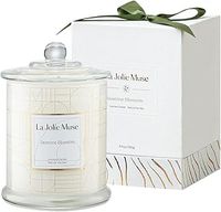 Scented Candles Gifts for Women, Jasmine Candle Mothers Day Gifts Set Glass Jar 9.9Oz /280g, Natural Soy Wax Candles 65 Hours Long Burning