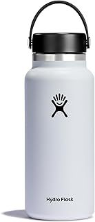 Hydro Flask - Water Bottle 946 ml (32 oz) - Vacuum Insulated Stainless Steel Water Bottle with Leak Proof Flex Cap and Powder Coat - Wide Mouth - White