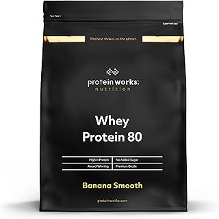 Protein Works - Whey Protein 80 (Concentrate), Low Calorie Protein Shake, Whey Protein Shake, 33 Shakes, Banana Smooth, 1kg