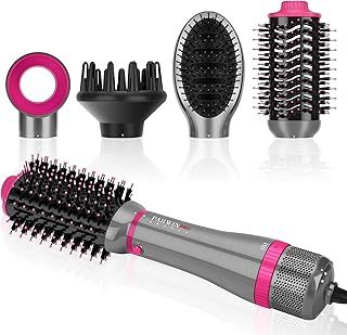 4 in 1 Hair Dryer Brush Set, PARWIN PRO BEAUTY Hot Air Styler with 4 Attachments as Hairdryer, Hot Air Brush, Hair Diffuser, Hot Brush for Hair Styling, Ionic Care Frizz-Free, 1000 Watts, Gray