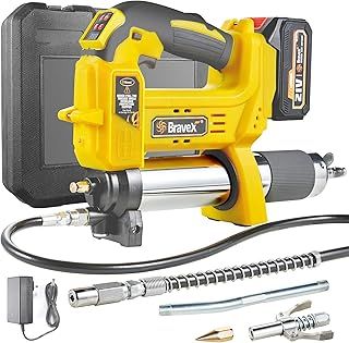 Cordless Grease Gun, Battery Powered 12,000 PSI Electric Grease Gun, W/T Rechargeable Battery Pack & Quick Release Coupler, 40 inch Long Hose, Dual Mode Automatic/Continuous Pumping