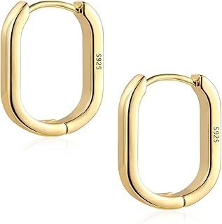 KISSPAT Gold Silver Chunky Hoop Earrings for Women, Large Hoop Hypoallergenic Thick Earrings Chunky Hoops Trendy Lightweight Hoops Earring Jewelry Gift