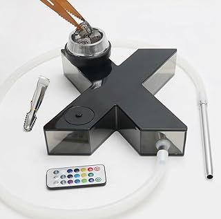 Shisha Hookah Pipe Set, X Shape with Accessories (Grey)