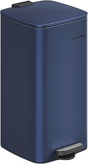 SONGMICS Kitchen Bin, 8-Gallon (30 L) Trash Bin, Steel Pedal Bin, with Inner Bucket, Soft Close and Stays Open, Midnight Blue LTB593Q02