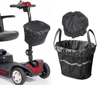LTG Mobility Scooter Front Basket Bag Liner & Cover Waterproof Reflective Black (Black)