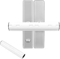 Patio Door Security Lock, Button Type French Door Security Lock, 30mm Universal Tube, Aluminum Alloy Patio Door Lock Strong and Sturdy, Easy to Install, Improve Home Security (White)