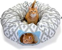 Kitty City Large Cat Tunnel Bed, Cat Bed, Pop Up Bed, Cat Toys, White
