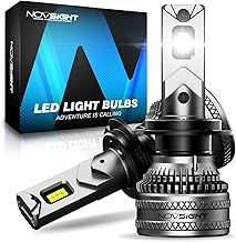 NOVSIGHT H7 LED Headlight Bulbs - 45000LM 200W H7 Headlight Bulbs with Fan, 6500K Cool White Brightness Halogen Replacement Conversion Kits, IP68 Waterproof, Pack of 2
