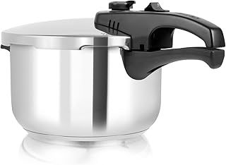 Tower T80245 Stainless Steel Pressure Cooker with Steamer Basket, 3 Litre, Stainless Steel, Silver