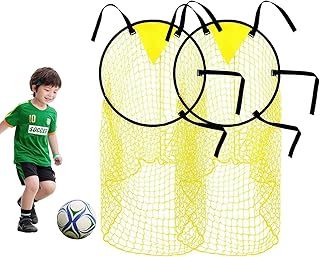 Bins Football Target Training Equipment, 2Pcs Foldable Soccer Practice Rebounder Net Goals