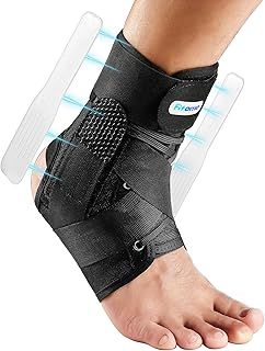 Ankle Support for Sprained Ankle, Ligament damage, Weak Ankle, Ankle Brace for Men and Women with Removable Stabilizers for Injury Prevention and Recovery, Suitable for Wearing in Shoes