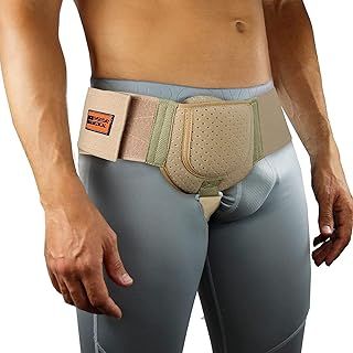 EVERYDAY MEDICAL Hernia Belt for Men - Inguinal Hernia Support for Men, Adjustable Waist Strap Groin Support, Post-Surgery Hernia Truss Suitable for Left or Right Side - Beige, Large/XLarge