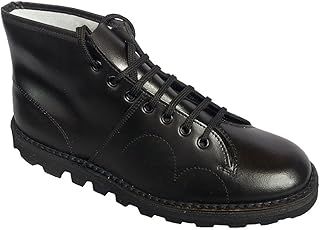 Mens Original Coated Leather Retro Monkey Boots