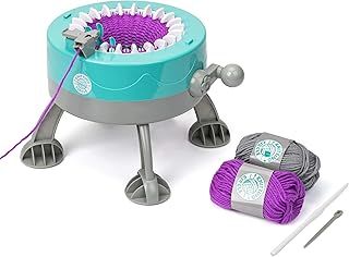 Knitting Circle Station for Kids | Kids Craft Kit for Beginners, Small Knitting Machine, Knit Gloves Hats and Scarves with Two Coloured Yarns